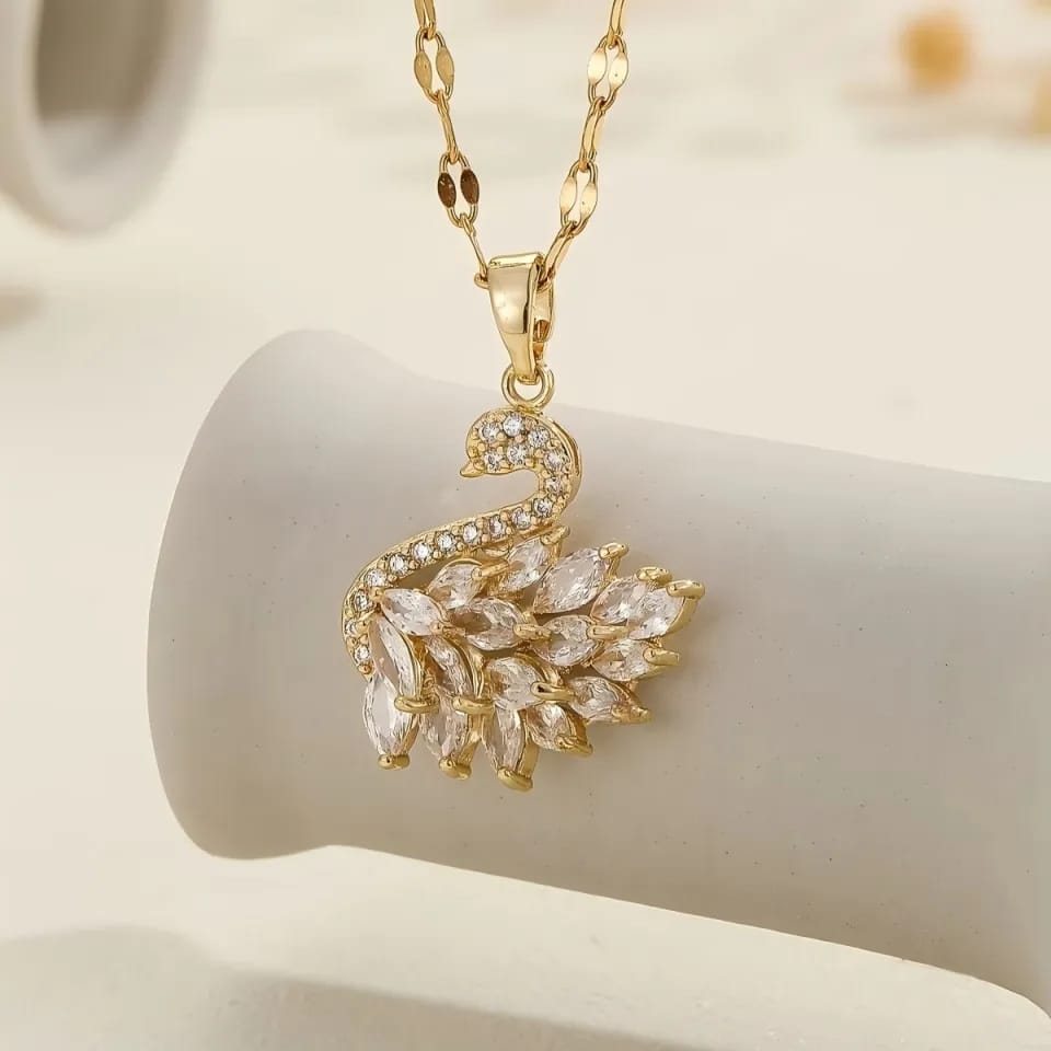 Swan Zircon Necklace - Jewelry Product Designed For Personal Style.