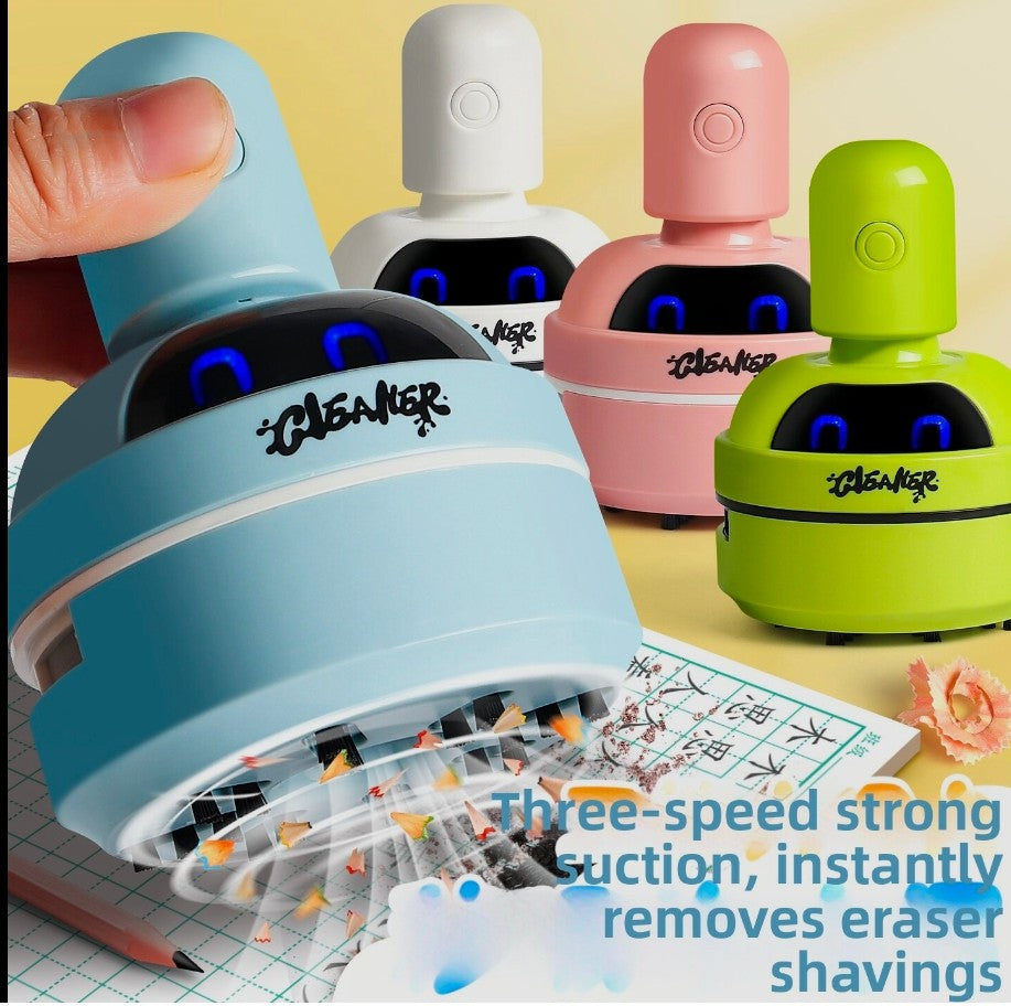 Cartoon Desktop Vacuum Cleaner For Eraser Shavings And Keyboard Dust Mini Portable Table Dust Sweeper (Random Color)